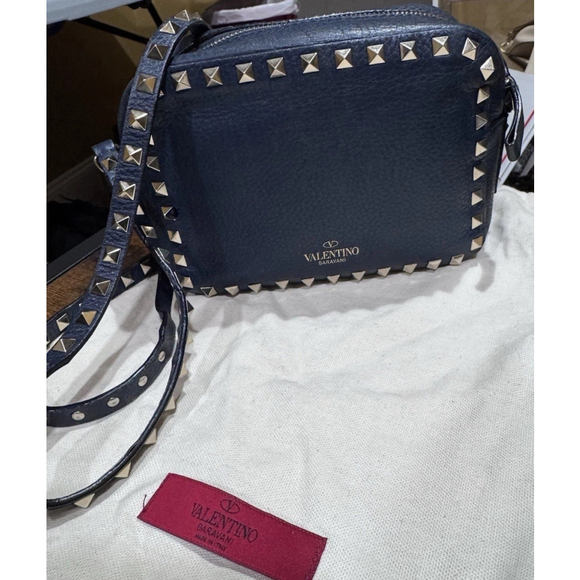 Valentino Handbags - Valentino Rockstud Gold Hardware Crossbody Blue